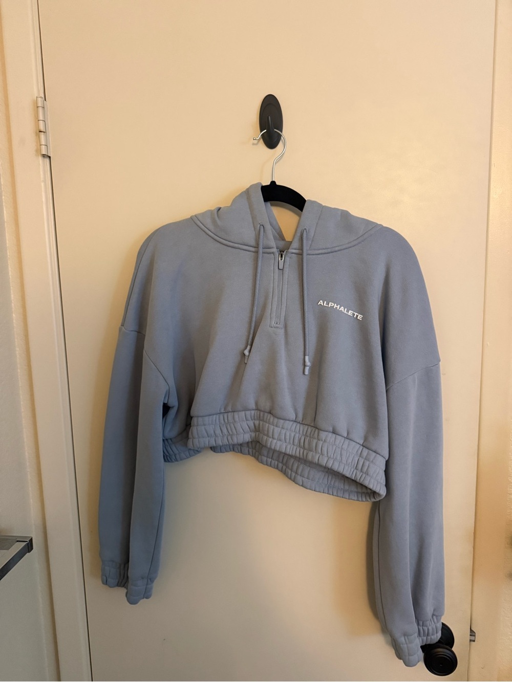 Alphalete Women's Cropped Hooded Sweatshirt - Light Blue